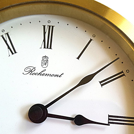 Image 1 of Mid-Century Brass Clock from Rochemont