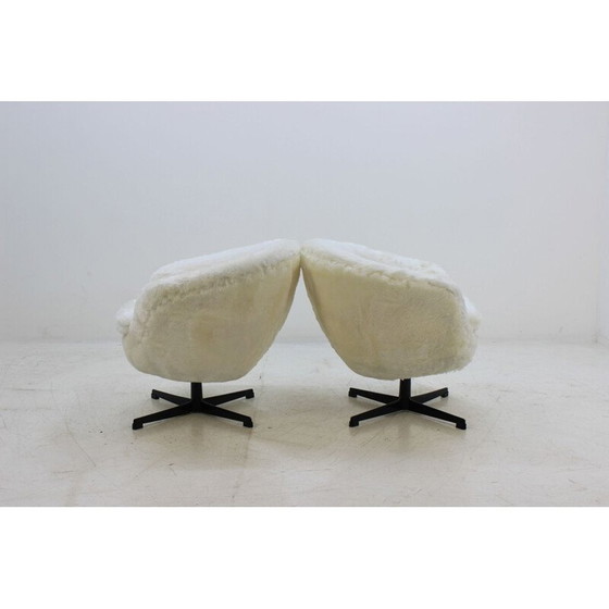 Image 1 of Set of 2 vintage white swivel chairs