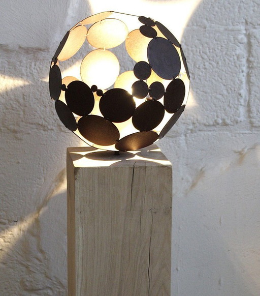 Stefan Traloc, Indoor Globe Light With Oak Base 