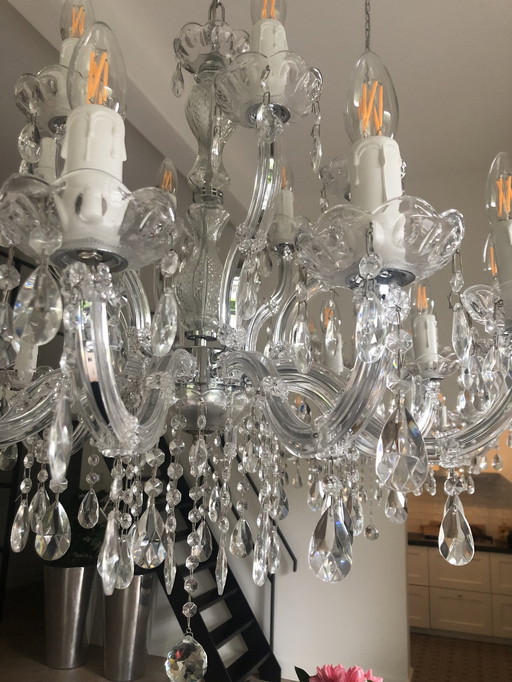 2x Dream Chandeliers 12 Plus 6 In Crystal