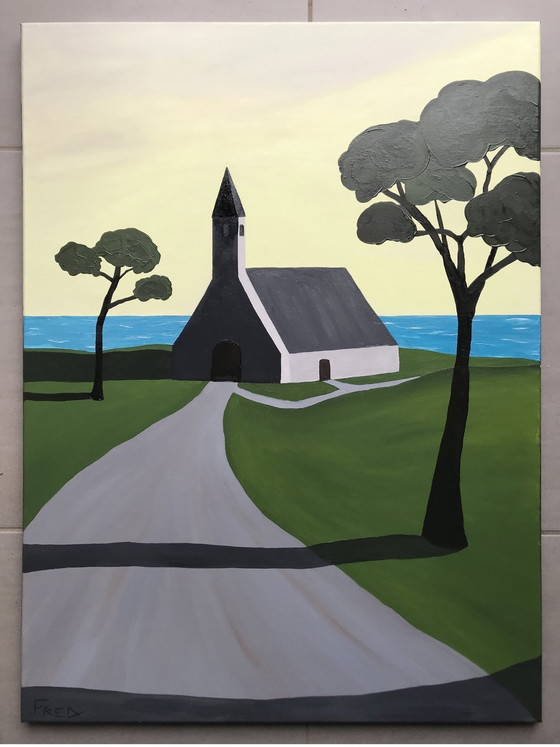 Image 1 of Davet Ar Chapel - Oil by Frédéric Cadiou