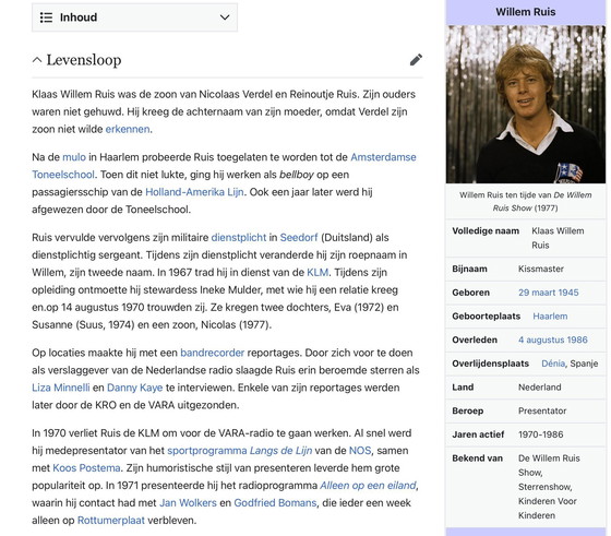 Image 1 of Professional Photo Willem Ruis 1984 Signed by Pim Westerweel