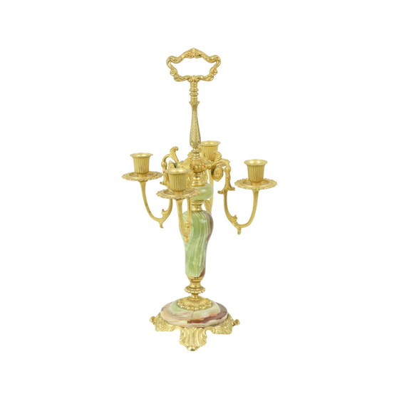 Image 1 of Candlestick 4 Benig Onyx Marble