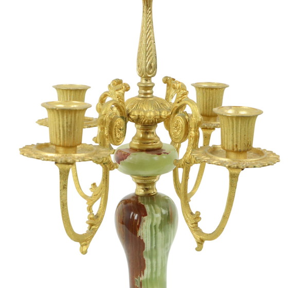 Image 1 of Candlestick 4 Benig Onyx Marble