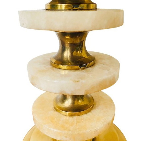 Image 1 of Hollywood Regency table lamp brass and marble gold