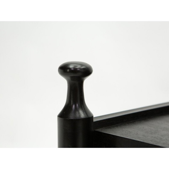 Image 1 of Coppia di comodini vintage in rovere tinto nero e ottone, 1970