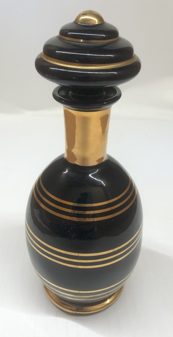 Image 1 of Art Deco Glass Liqueur Bottle Hyalite De Boom