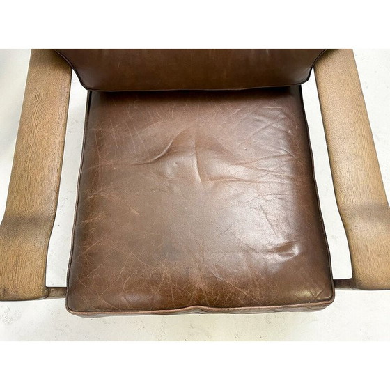 Image 1 of Coppia di poltrone vintage in pelle e legno di quercia, 1960