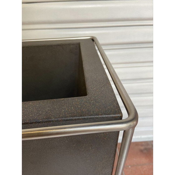 Image 1 of Vintage polyethylene and steel planter halful lust 80 by Arredare Moderno, Italy