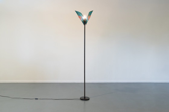 Image 1 of Studio Italia Italian glass shade floor lamp