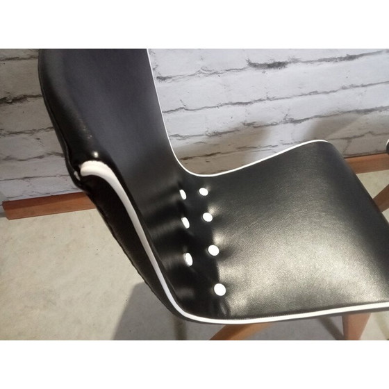 Image 1 of Set di 4 sedie da pranzo a dondolo vintage di GJ Van Os per Van Os Culemborg, anni '50