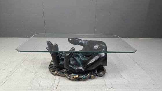 Image 1 of Tavolino da caffè vintage a forma di mano, anni '80