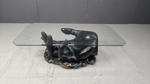 Tavolino da caffè vintage a forma di mano, anni '80