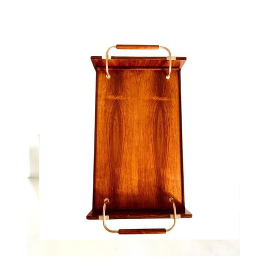 Image 1 of 1X Midentury Modern Wood Rolling Bar Cart, Italy 1960S