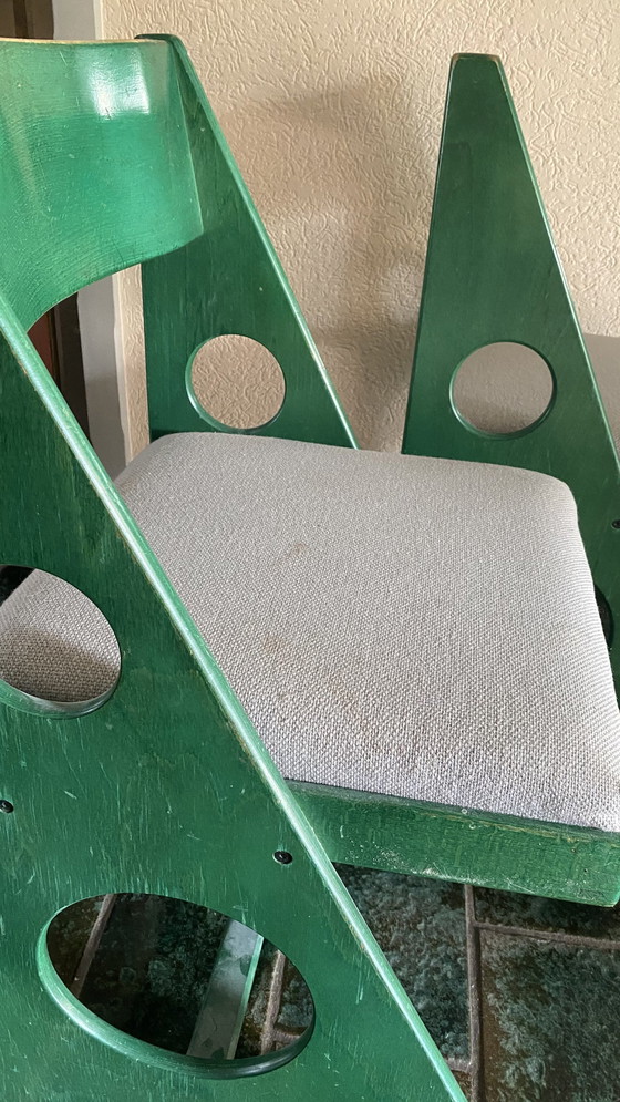 Image 1 of Design Vintage 4 sedie in legno verde Marklund?