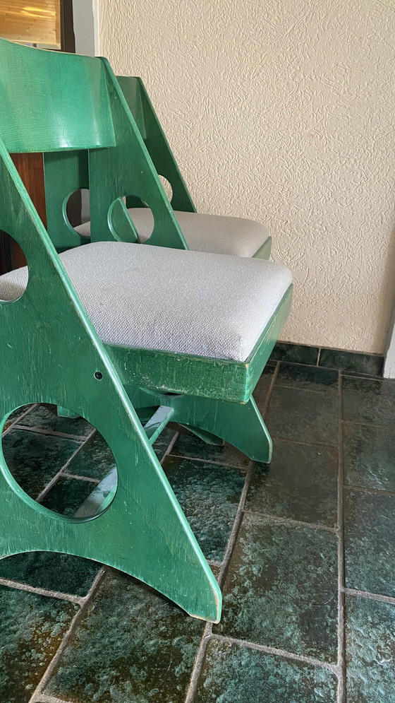 Image 1 of Design Vintage 4 sedie in legno verde Marklund?