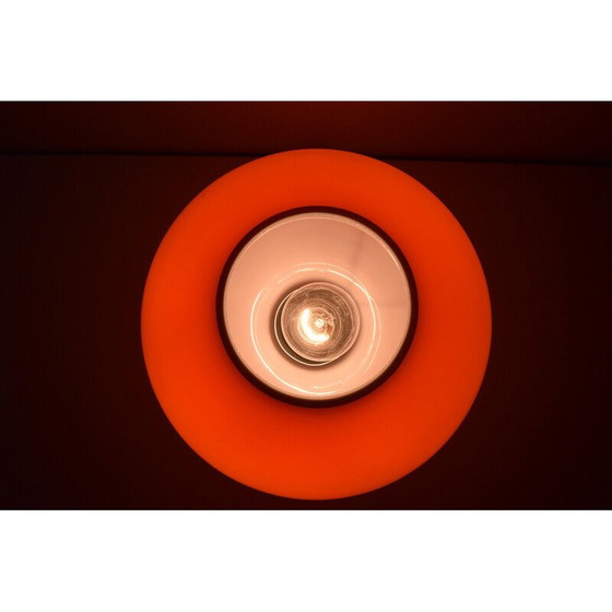 Image 1 of Lampada da tavolo vintage in vetro arancione di Valasske Mezirici, Cecoslovacchia, anni '70