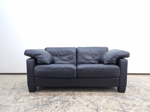 De Sede Ds 17 Dark blue/Paris two-seater designer sofa leather sofa Couch Wk Living