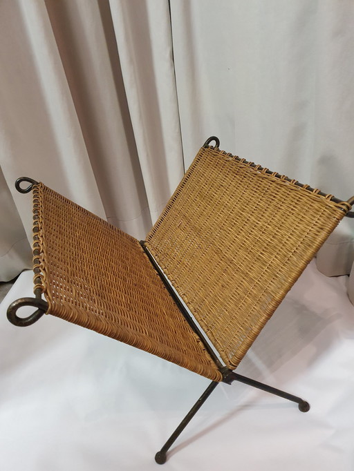 Magazine rack Folding wicker/iron 60Er