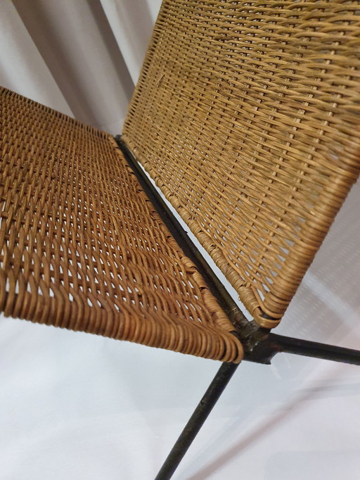 Magazine rack Folding wicker/iron 60Er