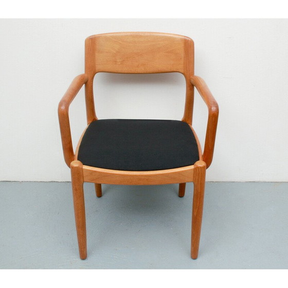 Image 1 of Vintage armchair in oakwood and fabric by Juul Kristensen, Denmark 1970s
