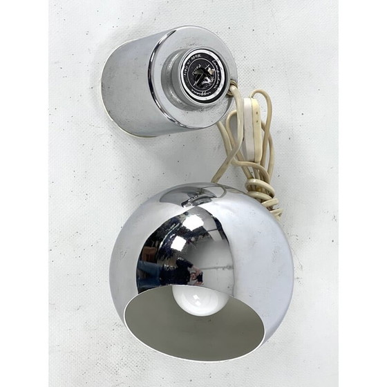 Image 1 of Lampada da tavolo vintage cromata in stile Space Age di Reggiani