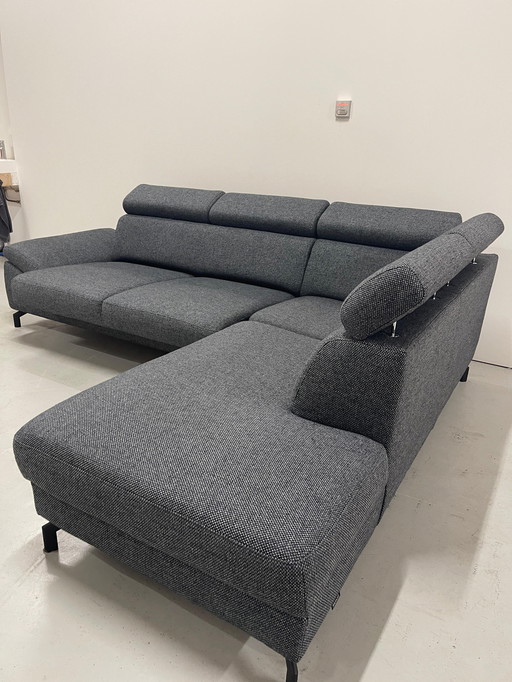 Beautiful Montel Gray Fabric Corner Sofa