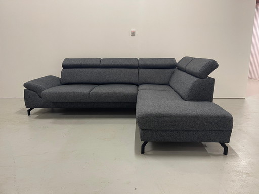 Beautiful Montel Gray Fabric Corner Sofa