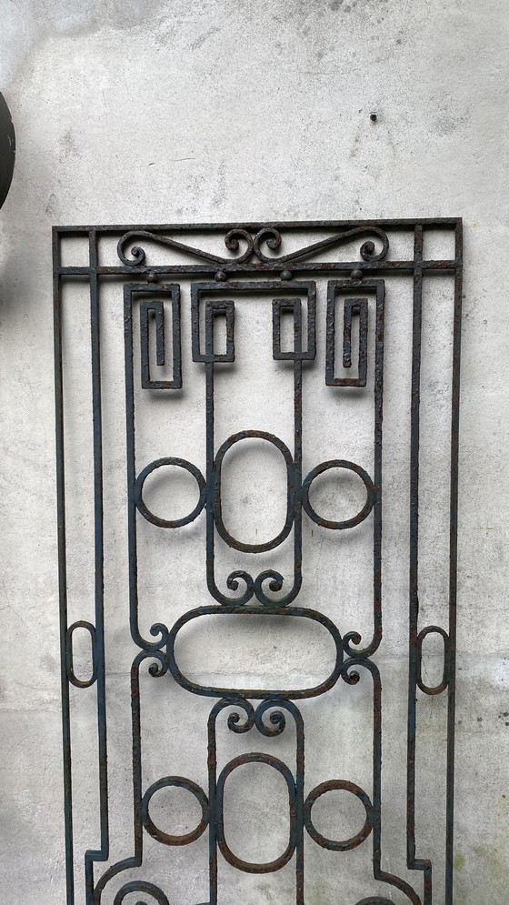 Image 1 of Wrought Iron Door Grille Art Deco