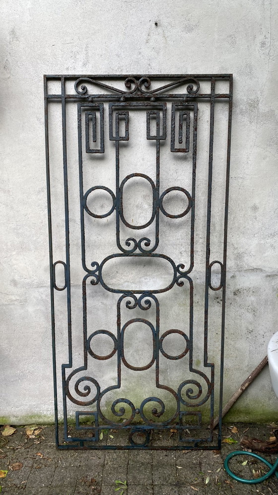 Image 1 of Wrought Iron Door Grille Art Deco