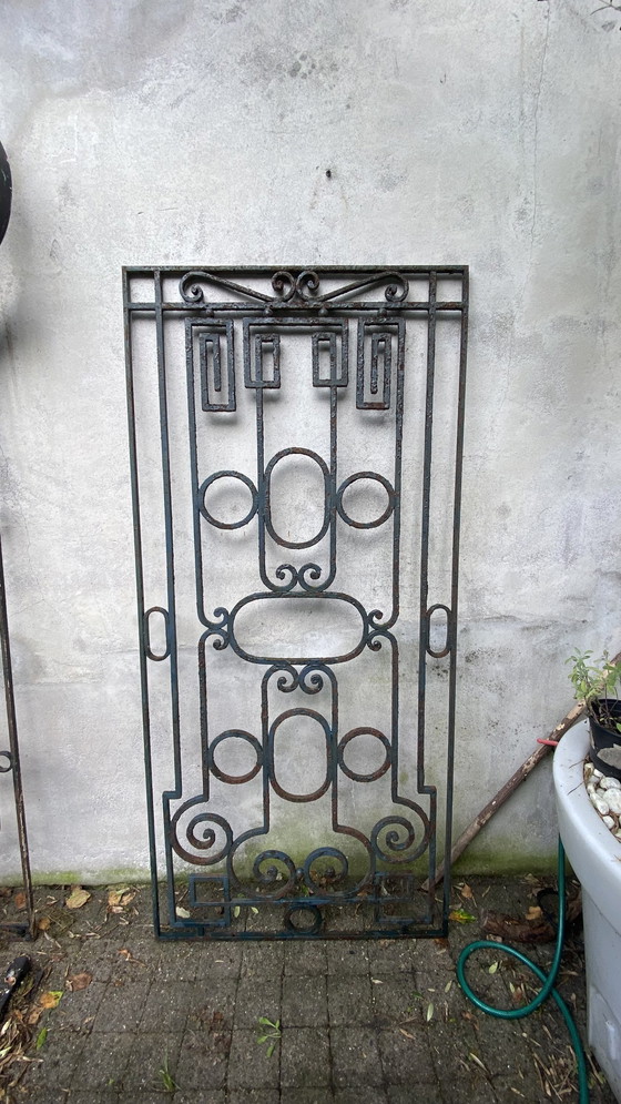 Image 1 of Wrought Iron Door Grille Art Deco