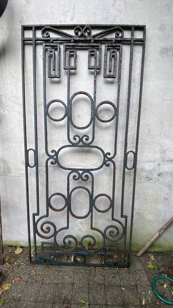 Image 1 of Wrought Iron Door Grille Art Deco