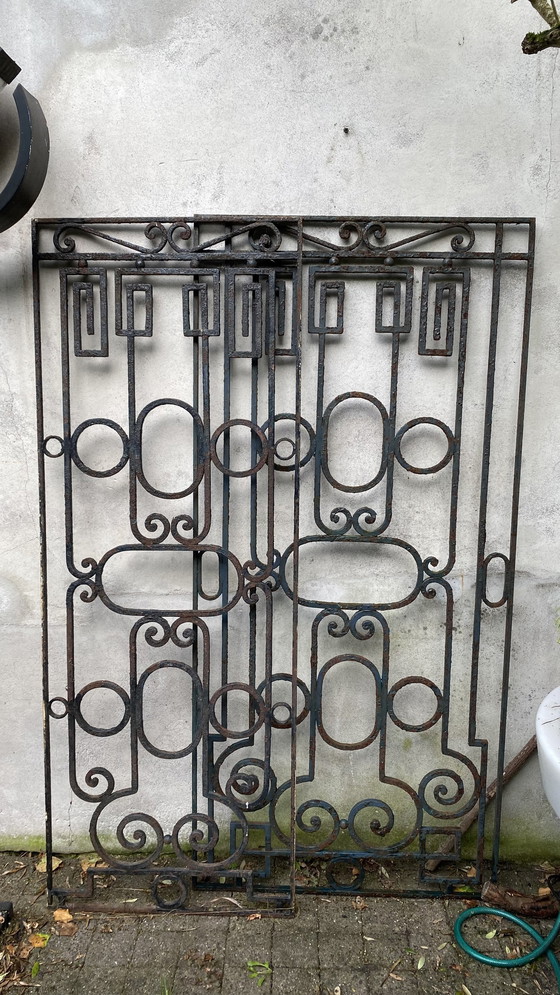 Image 1 of Wrought Iron Door Grille Art Deco