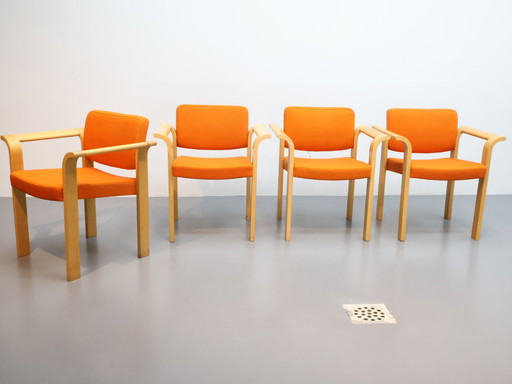 4 Danish designer chairs oak 70s