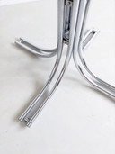 Table de salle à manger italienne en chrome et verre fumé 1970