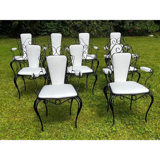 Image 1 of Vintage wrought iron garden armchair, France 1940