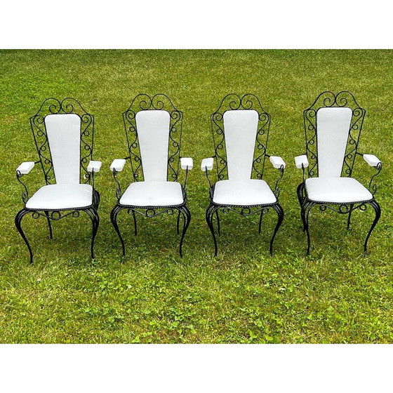 Image 1 of Vintage wrought iron garden armchair, France 1940