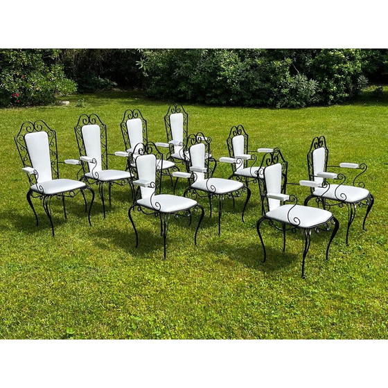 Image 1 of Vintage wrought iron garden armchair, France 1940