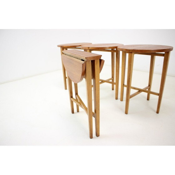 Image 1 of Vintage folding stool in wood and teak by Poul Hundevad, Denmark 1960