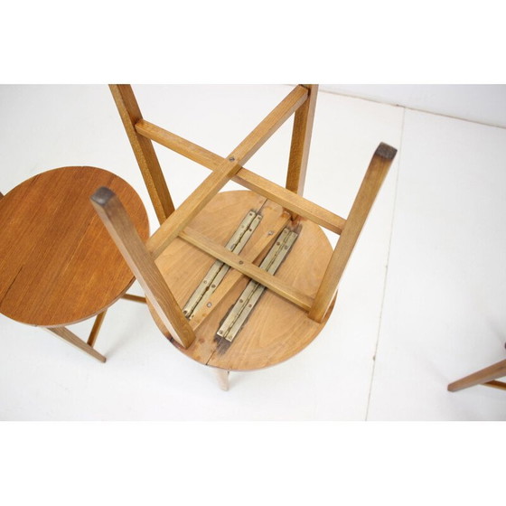Image 1 of Vintage folding stool in wood and teak by Poul Hundevad, Denmark 1960
