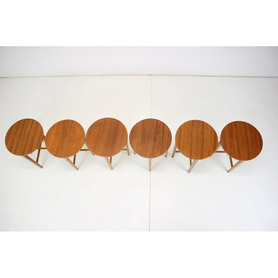 Image 1 of Vintage folding stool in wood and teak by Poul Hundevad, Denmark 1960