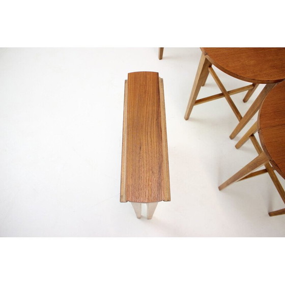 Image 1 of Vintage folding stool in wood and teak by Poul Hundevad, Denmark 1960