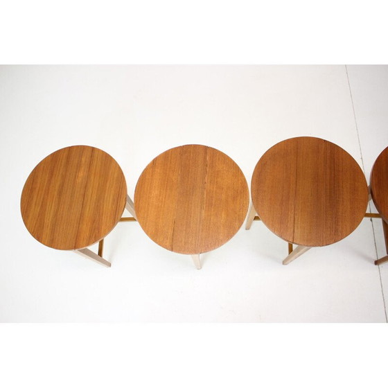 Image 1 of Vintage folding stool in wood and teak by Poul Hundevad, Denmark 1960