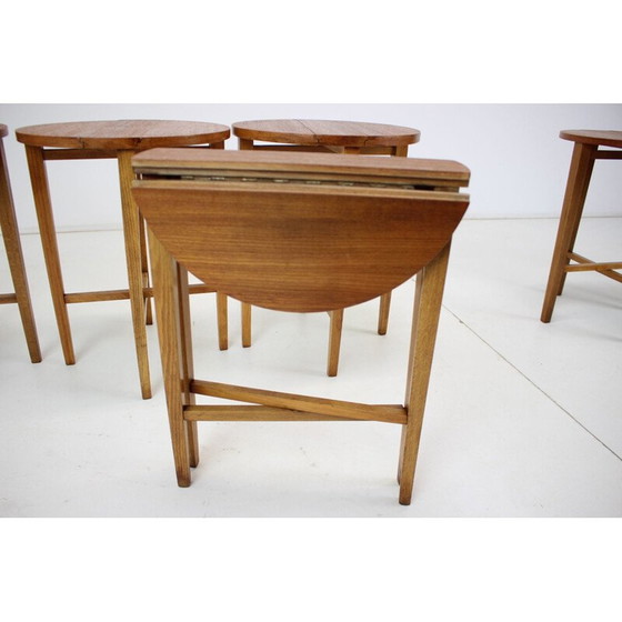 Image 1 of Vintage folding stool in wood and teak by Poul Hundevad, Denmark 1960