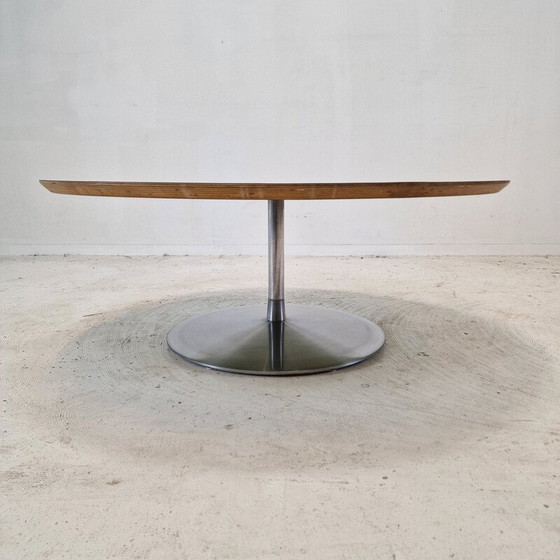 Image 1 of Vintage "Circle" coffee table in wood veneer by Pierre Paulin for Artifort, 1960