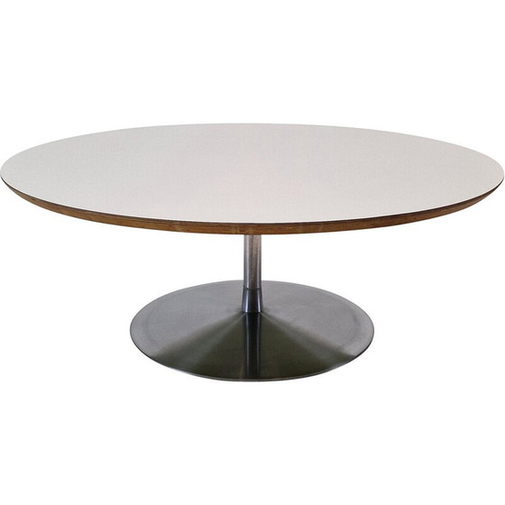 Image 1 of Vintage "Circle" coffee table in wood veneer by Pierre Paulin for Artifort, 1960