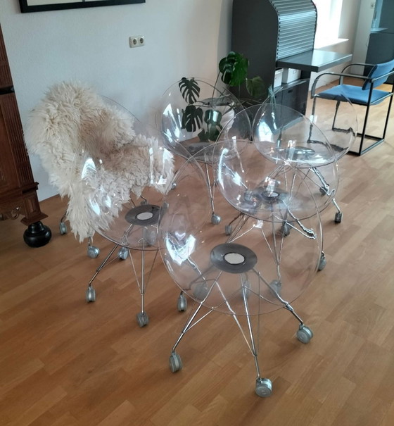 Image 1 of 6x ERO by Kartell with S+ARCK Italy chairs with casters