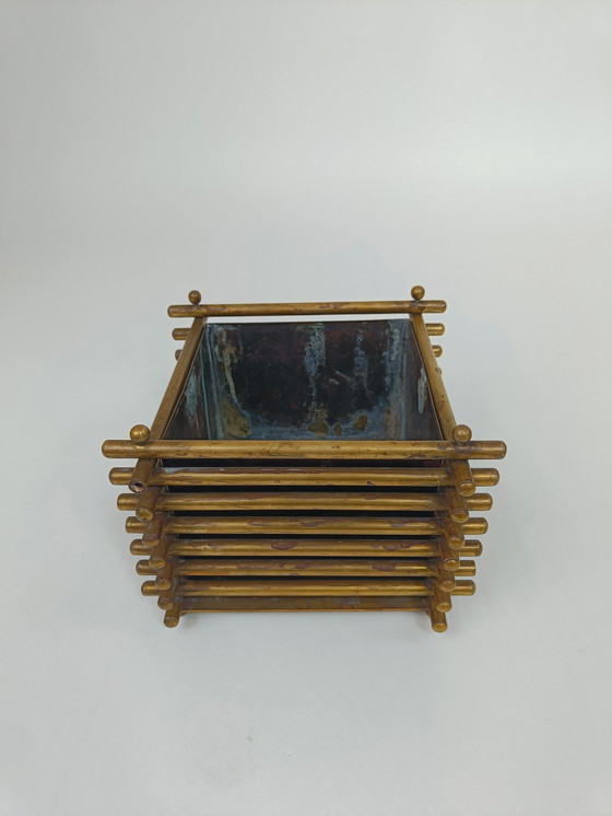 Image 1 of Art Deco brass flower pot, 1930s