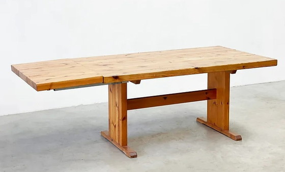 Image 1 of 1980's pine extendable dining table