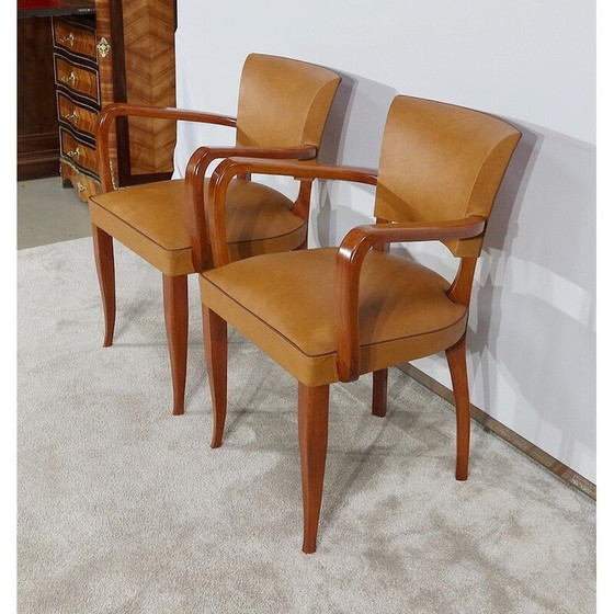 Image 1 of Pair of vintage solid beechwood Bridge chairs, 1950